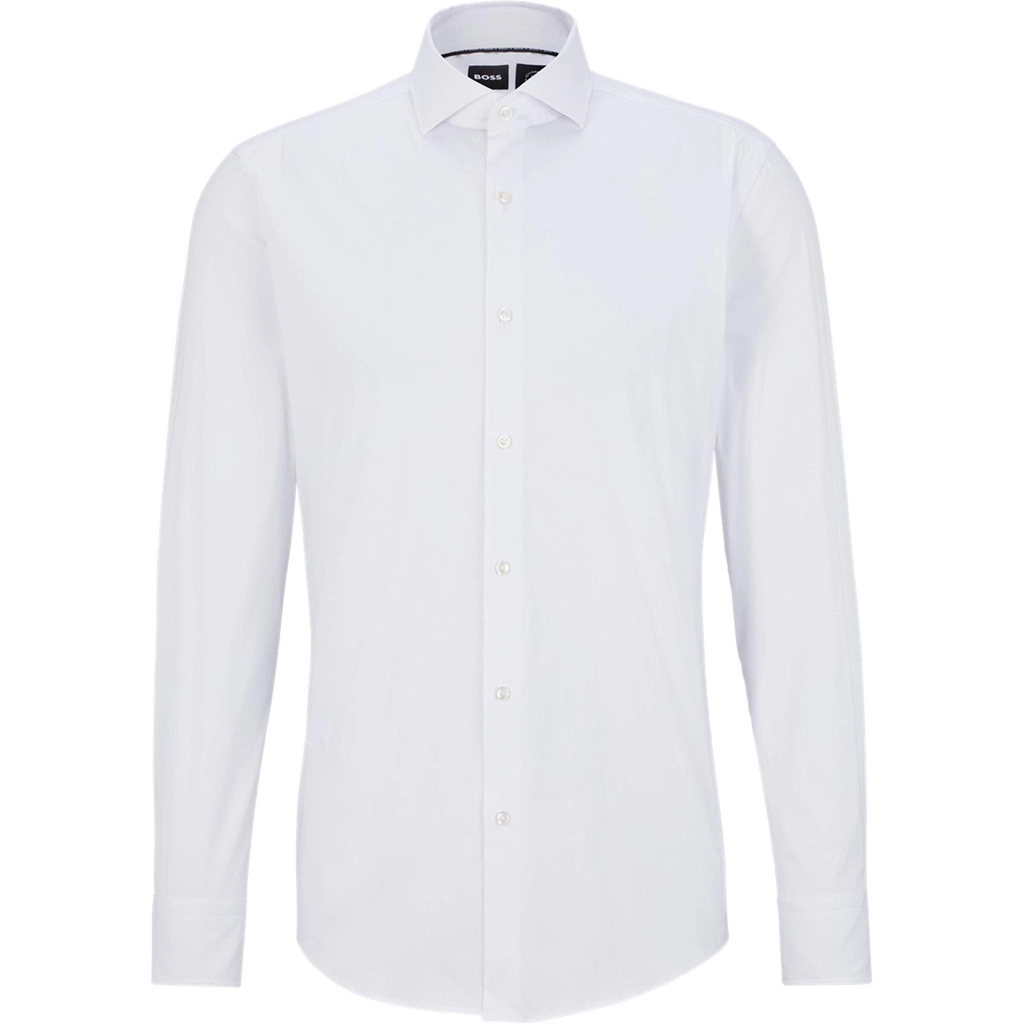 Hugo Boss Plain Hank Long Sleeve Shirt - White